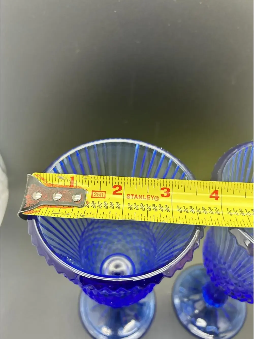Avon Fostoria George and Martha Washington blue cobalt goblets